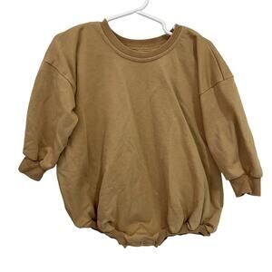 Addie Joy Company Oversized Cozy Romper Hazelnut Beige Size 18-24 Months